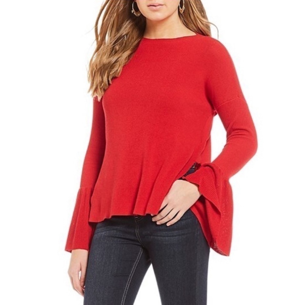 NWT GIANNI BINI red side cut out bell sleeves S